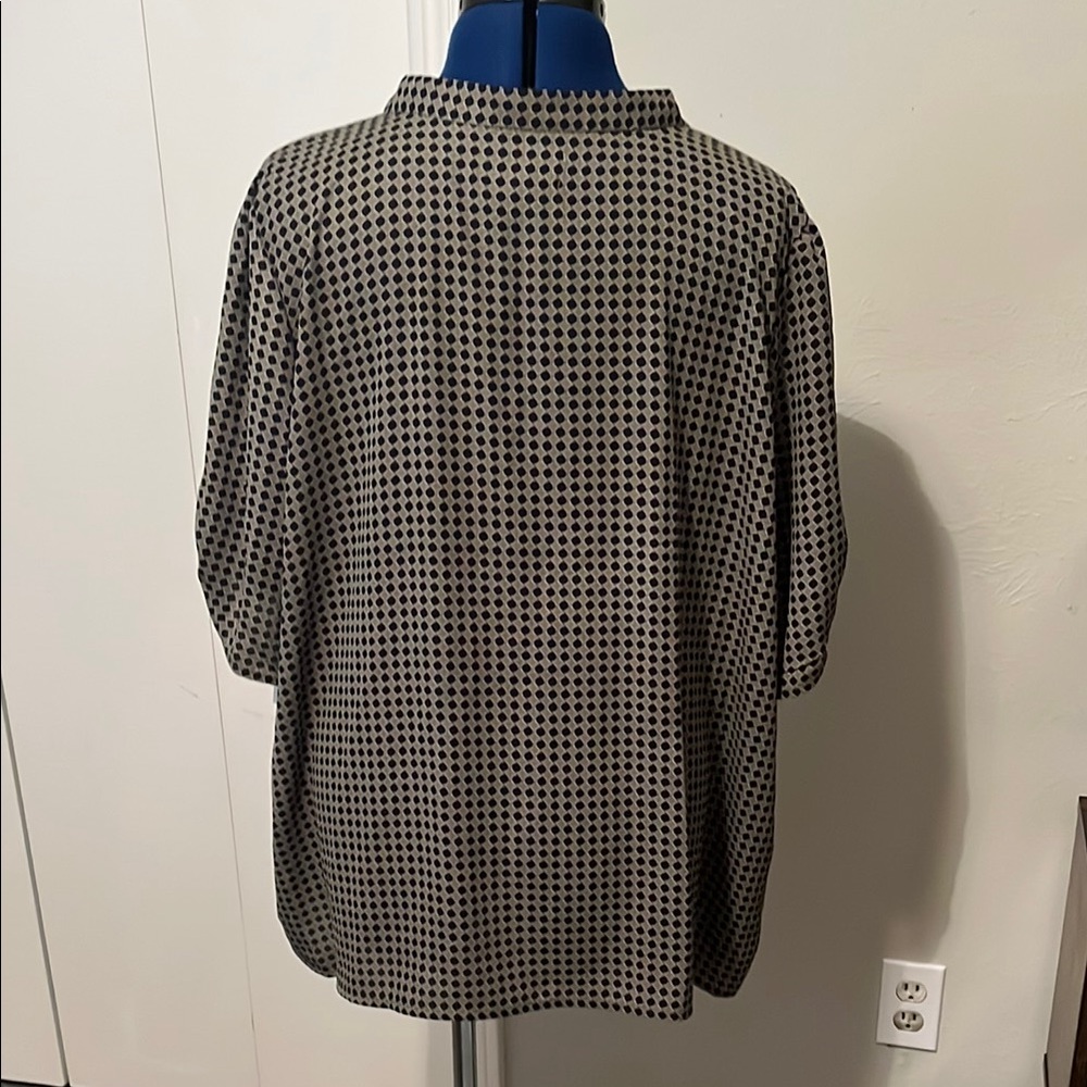 Nordstrom Olive and Black Geometric Blouse - Picture 3 of 7